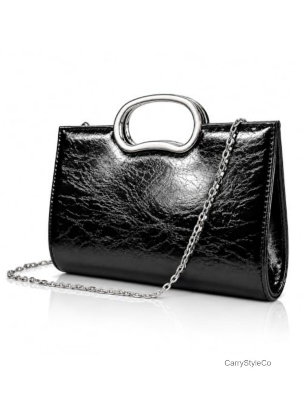 PU Leather Evening Clutch Crossbody Bag with Chain